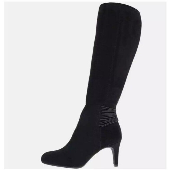 BCBGeneration Rozz Stretch Knee High Boots Black Suede Retail $249 Size 9.5 - Picture 1 of 9